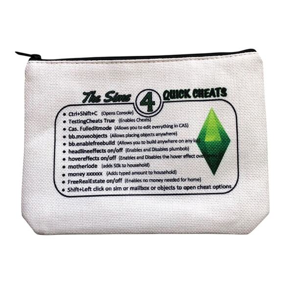 GJTIM Sim Game Gift Video Game Lover Sims 4 Quick Cheats Gaming Zipper Pouch - Picture 6 of 12